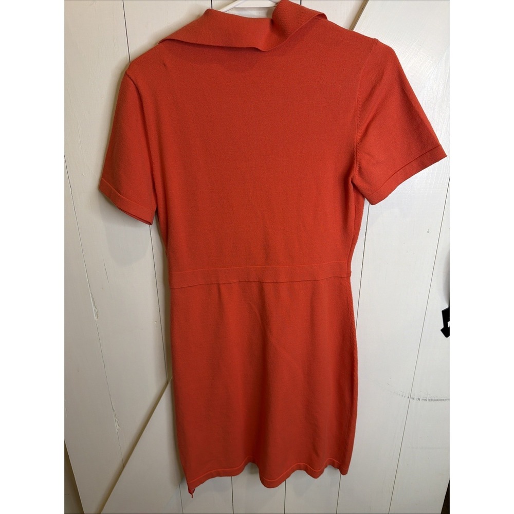 Derek Lam 10 Crosby Raylen Twist Short Sleeve Orange Sweater Dress Size Medium - Picture 4 of 10